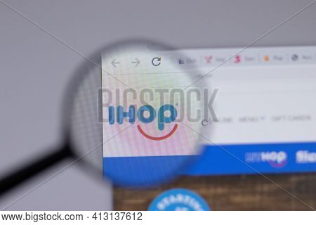 New York, Usa - 18 March 2021: Ihop Company Logo Icon On Website, Illustrative Editorial