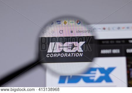 New York, Usa - 18 March 2021: Idex Corporation Company Logo Icon On Website, Illustrative Editorial