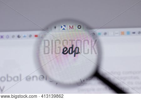 New York, Usa - 18 March 2021: Edp Group Company Logo Icon On Website, Illustrative Editorial