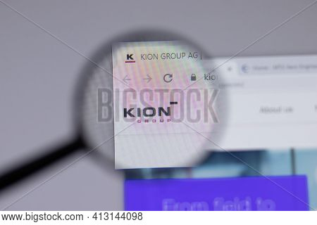 New York, Usa - 18 March 2021: Kion Group Company Logo Icon On Website, Illustrative Editorial
