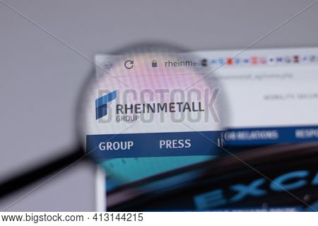 New York, Usa - 18 March 2021: Rheinmetall Company Logo Icon On Website, Illustrative Editorial