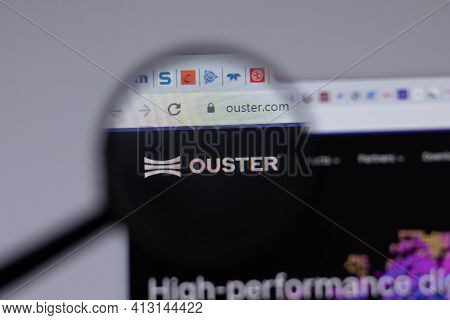 New York, Usa - 18 March 2021: Ouster Company Logo Icon On Website, Illustrative Editorial