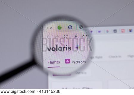 New York, Usa - 18 March 2021: Volaris Company Logo Icon On Website, Illustrative Editorial