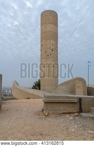 Beersheba, Israel - March 11, 2021: Sunrise View Of The Monument To The Negev Brigade (the Andarta),