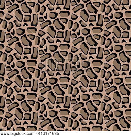 Seamless Pattern Of Clouded Leopard Skin. Background Design, Textile Decoration, Animalistic Print.