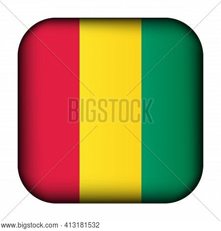 Glass Light Ball With Flag Of Bolivia. Squared Template Icon. National Symbol. Glossy Realistic Cube