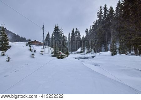 Winter Landscape In The Bucegi Mountains Romania