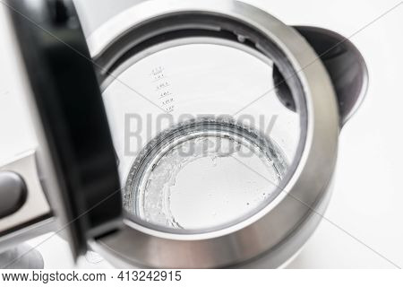 Kettle With White Limescale Surface - Hard Water Concept