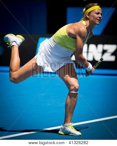MELBOURNE - el 19 de enero: Maria Kirilenko de Rusia en su tercera ronda de la victoria sobre Yanina Wickmayer de ser