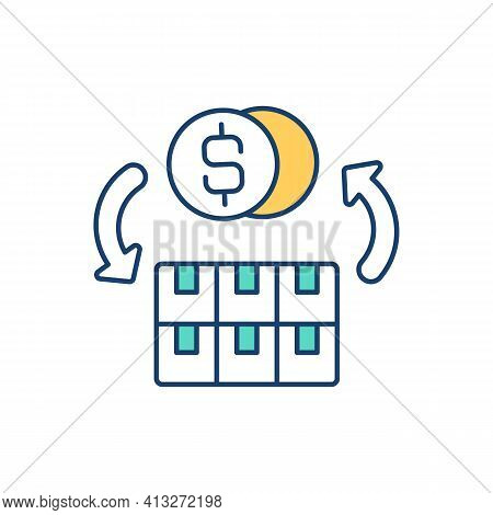 Asset Exchange Rgb Color Icon. Financial Operations. Cryptocurrency. Converting Cash Into Property A