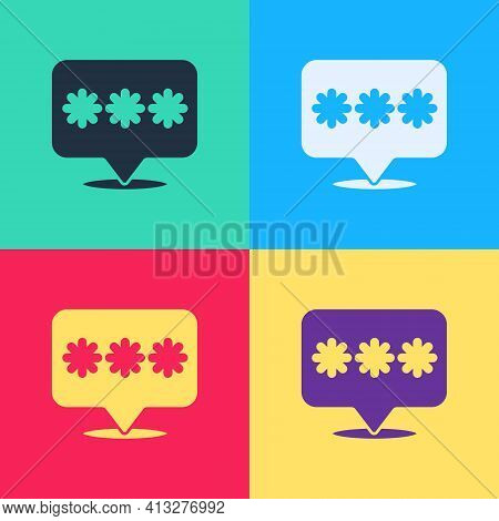 Pop Art Password Protection And Safety Access Icon Isolated On Color Background. Security, Safety, P