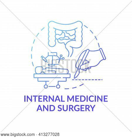 Internal Medicine And Surgery Blue Gradient Concept Icon. Digestive System, Organs Health. Family Do