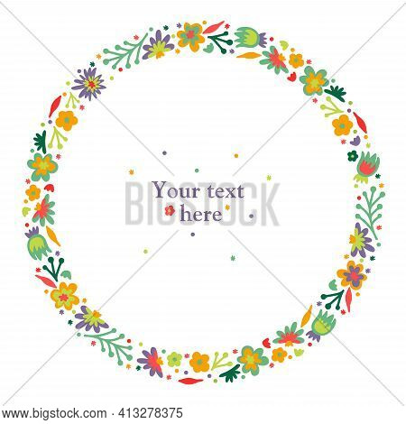 Flower Doodle Wreath, Autumn Or Summer Mood 4.2 1