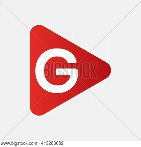 Initial Letter G Logo With Play Icon Concept. Creative Minimal Alphabet Emblem Design Template. Grap
