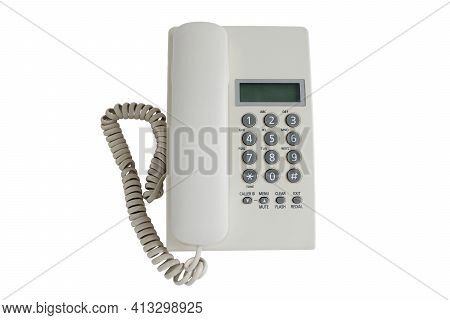 Telephone Or Landline Phone Isolated On White Background