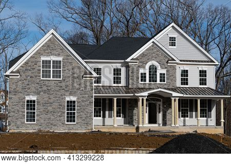 Facade Cladding With Stone Rock House Stone Nature
