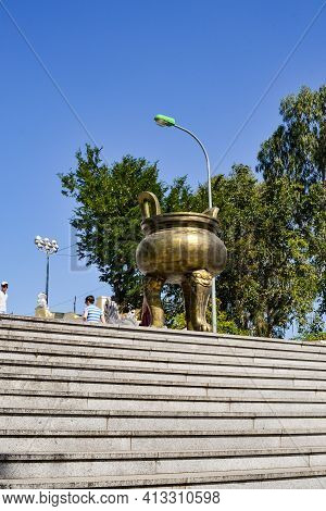 Nnychang, Vietnam - January 20, 2020 Long Sean Temple, Nha Trang City, Long Sean Pagoda, Statue, Lan