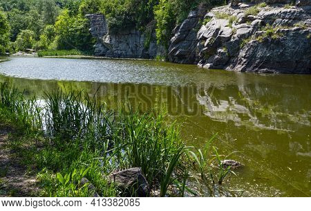 Buky Canyon Summer Landscape, Hirskyi Tikych River, Cherkasy Region, Ukraine.