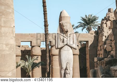 Ruins Of The Egyptian Karnak Temple, The Largest Open-air Museum In Luxor.