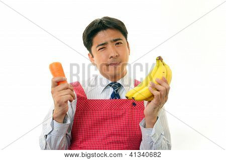 Man frowning