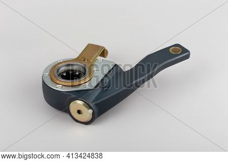 Slack Adjuster.brake Slack Adjuster On The Gray Background. Truck Parts. Car Parts. Parts On The Gra