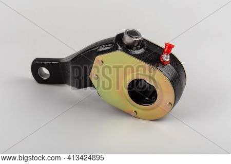 Slack Adjuster.brake Slack Adjuster On The Gray Background. Truck Parts. Car Parts. Parts On The Gra