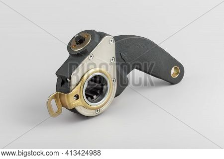 Slack Adjuster.brake Slack Adjuster On The Gray Background. Truck Parts. Car Parts. Parts On The Gra