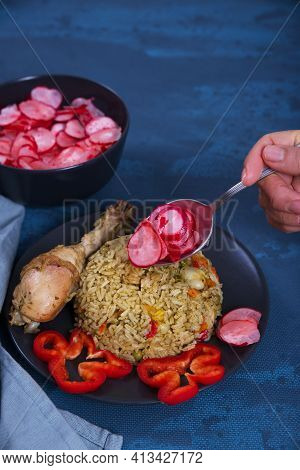 Peruvian Dish, Rice With Chicken
