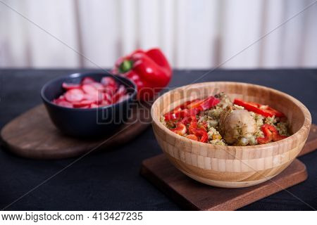 Peruvian Dish, Rice With Chicken