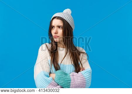 Mad And Bothered Angry Girlfriend Feeling Offended And Displeased, Frowning Looking Mad Left, Pensiv
