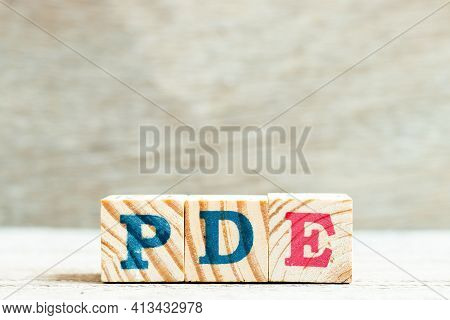 Alphabet Letter Block In Word Pde (abbreviation Of Permitted Daily Exposure, Partial Differential Eq