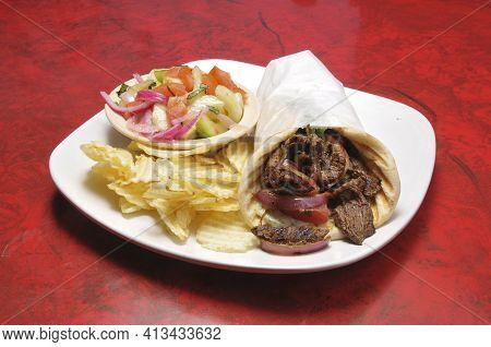 Delicious Greek Dish Known As A Lamb Gyro