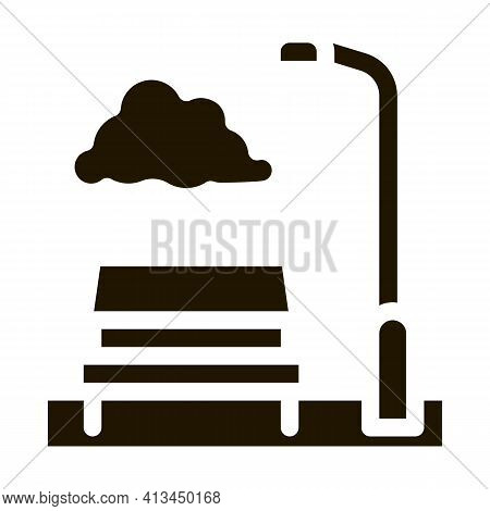 Park With Benches Icon Vector Glyph Illustration