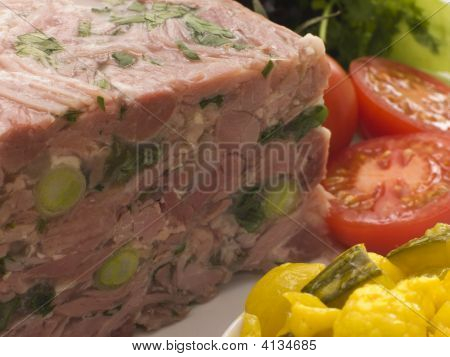 Zselés sonka és póréhagyma Terrine Piccalilli