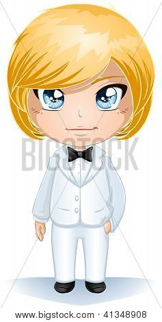 Sposo vestito di bianco Suite