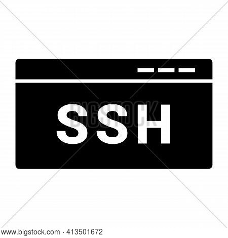 Ssh Code Icon Isolated On White Background Flat Style. Ssh Code Symbol For Your Web Site Design, Log