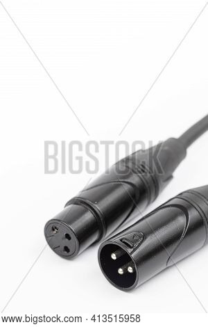Microphone Xlr Audio Cable Isolated Above White Background