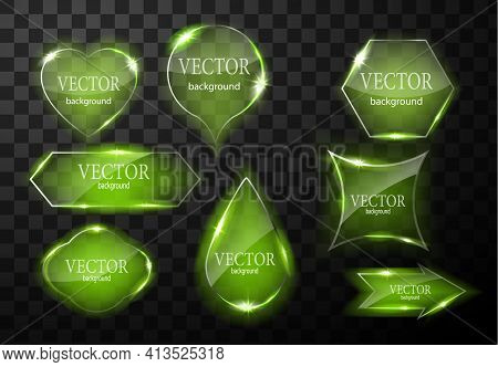 Glass Vector Button Plane. Easy Editable Background