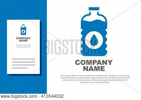 Blue Bottle Of Water Icon Isolated On White Background. Soda Aqua Drink Sign. Logo Design Template E