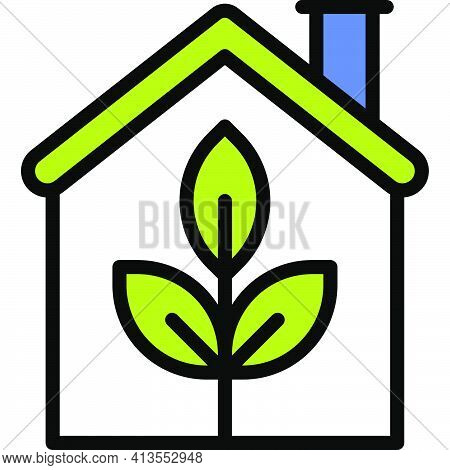 Ecohouse Icon, Earth Day Related Vector Illustration