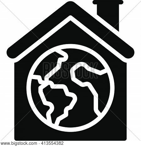 Ecohouse Icon, Earth Day Related Vector Illustration