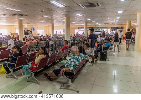 Dumaguete, Philippines - February 8, 2018: Waiting Room At The Dumaguete Ferry Terminal, Philippine