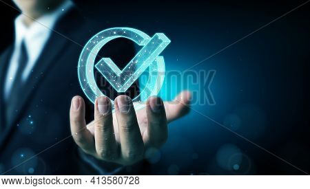 Standard Quality Control Certification Assurance Guarantee. Concept Of Internet Business Technology 