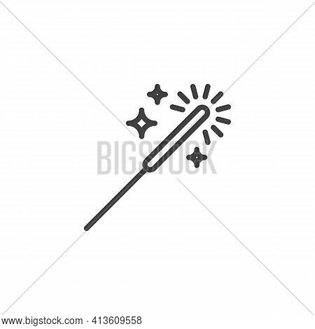 Sparkler Stick Line Icon. Linear Style Sign For Mobile Concept And Web Design. Bengal Light Outline 