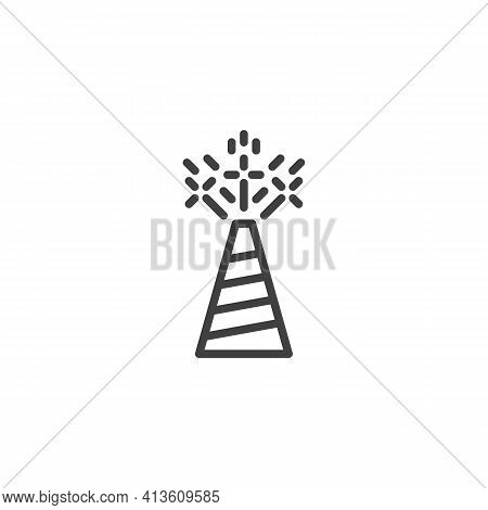 Firecracker Popper Line Icon. Linear Style Sign For Mobile Concept And Web Design. Fireworks Pyrotec