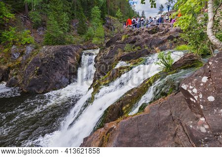 Kivach waterfall in Karelia Russia - nature background