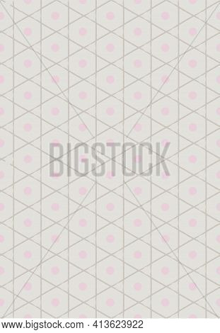 Simple Geometric Seamless Pattern With Lines And Dots. Seamless Vector