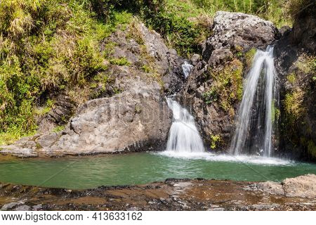 Small Waterfall Near Sagada Village On Luzon Island, Philippin