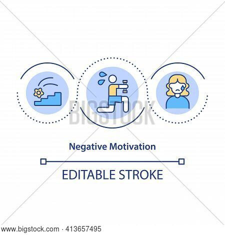 Negative Motivation Concept Icon. Punishment For Poor Performance Idea Thin Line Illustration. Negat