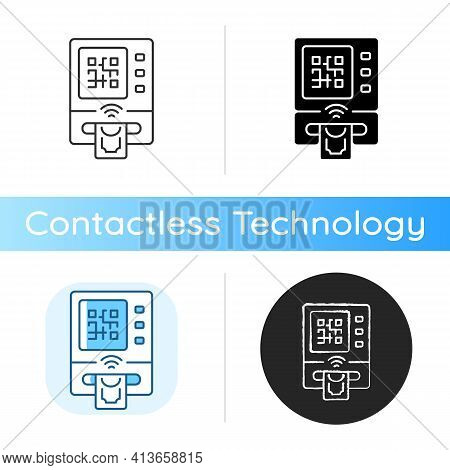 Cardless Atm Icon. Cardless Withdrawals Give Opportunity To Establish Your Identity With Pin Code On